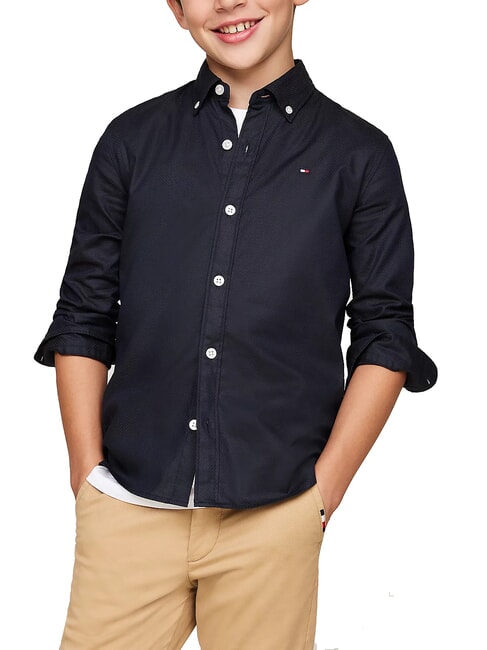 TOMMY HILFIGER TH KIDS Long-sleeved cotton shirt desert sky - children's shirts