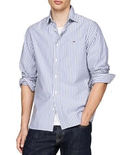 TOMMY HILFIGER TH Stripes Cotton shirt mid blue / optic white - Men's Shirts - 1