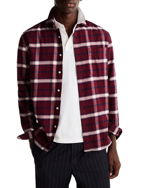 TOMMY HILFIGER TH TARTAN Cotton shirt deep red / multi - Men's Shirts