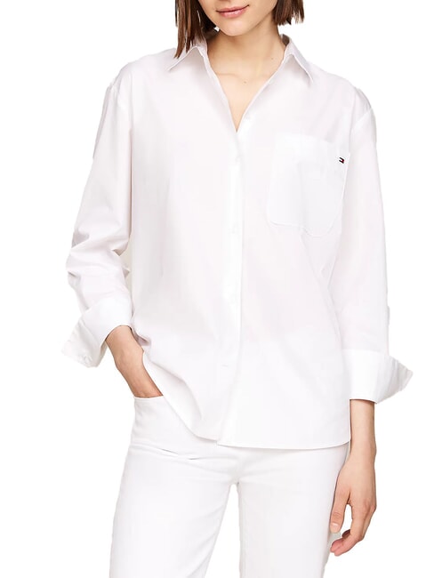 TOMMY HILFIGER TH  Long-sleeved cotton shirt optical white - Shirts
