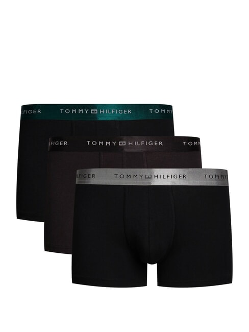 TOMMY HILFIGER TH Tripack Three pairs of boxers black/ornamental green/ant silver - Men's briefs