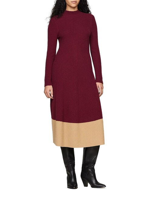 TOMMY HILFIGER TH  Wool dress deep red - Woman Clothes