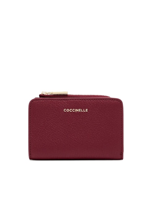 COCCINELLE METALLIC SOFT Small leather wallet currant - Women’s Wallets