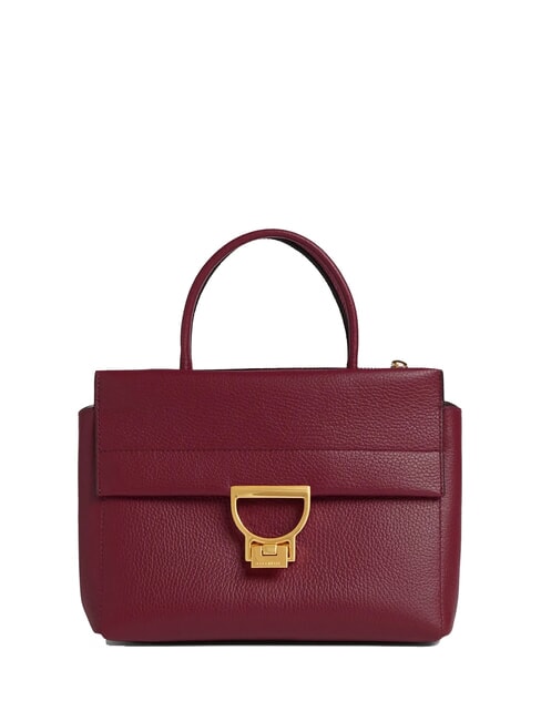 COCCINELLE ARLETTIS Hammered leather handbag currant - Women’s Bags
