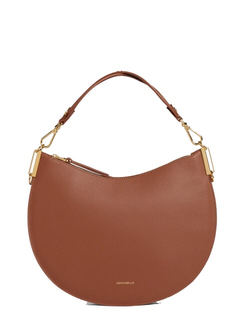 COCCINELLE SUNUP Medium leather shoulder bag cognac/black - Women’s Bags