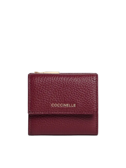 COCCINELLE METALLIC SOFT Pebbled leather wallet currant - Women’s Wallets