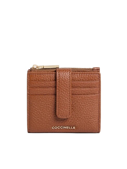COCCINELLE METALLIC SOFT Mini leather wallet cognac - Women’s Wallets