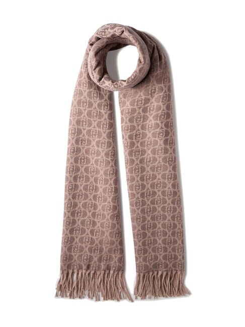 LIUJO MONOGRAM Stole with monogram logo desert taupe - Scarves