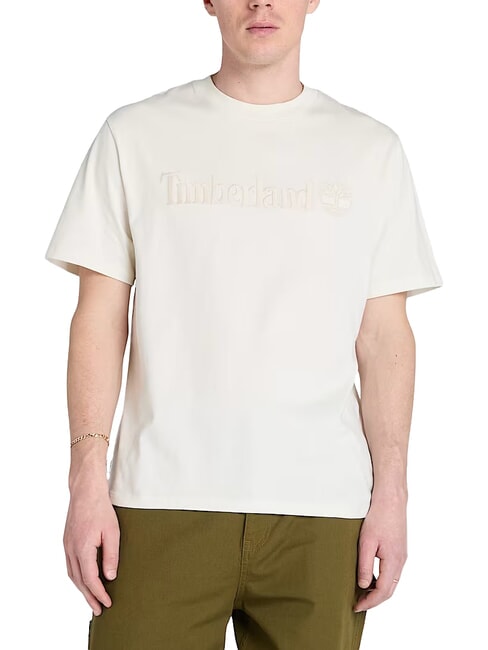 TIMBERLAND EMBROIDERY TONAL Cotton T-shirt vintage white - T-shirt
