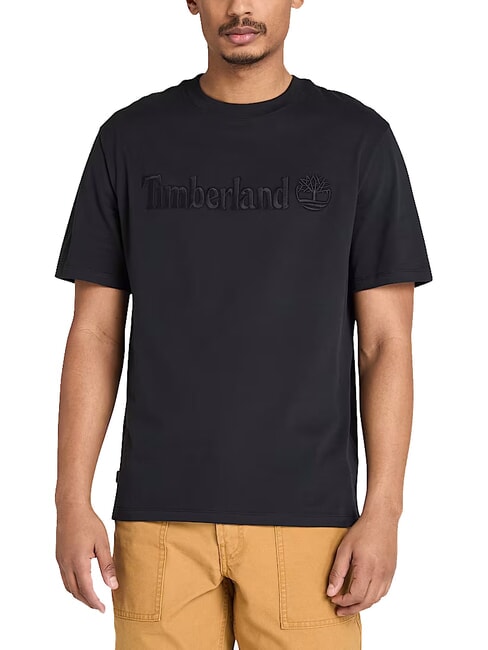 TIMBERLAND EMBROIDERY TONAL Cotton T-shirt BLACK - T-shirt
