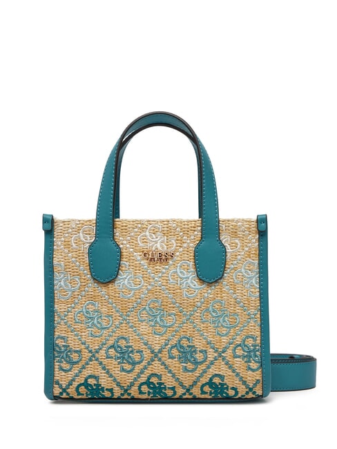 GUESS SILVANA Mini Hand Bag, with shoulder strap teal logo - Women’s Bags