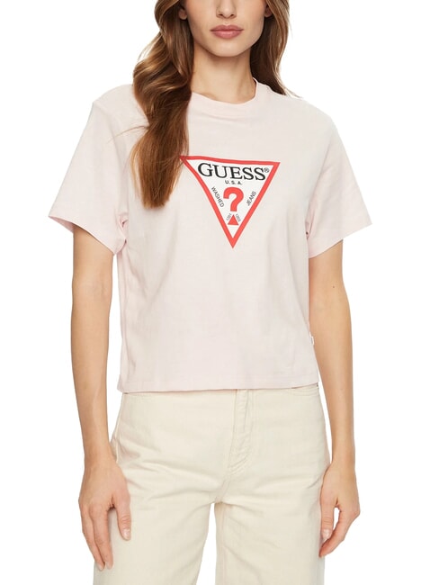 GUESS JEANS SS CN BOXY ICONIC  Cotton T-Shirt royal blush - T-shirt