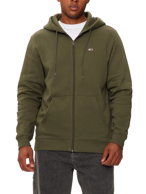 TOMMY HILFIGER TH JEANS Zip-up sweatshirt fatigue green - Sweatshirts