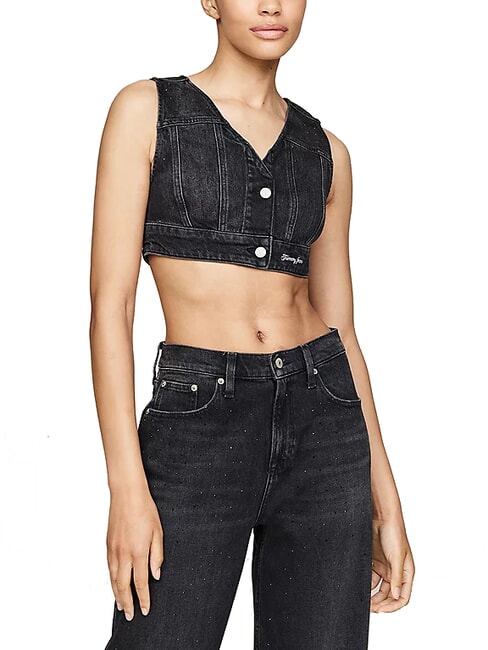 TOMMY HILFIGER TH JEANS Denim top black denim - T-shirt