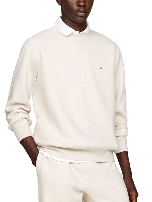 TOMMY HILFIGER TH Men's sweatshirt heathered oatmilk - Sweatshirts