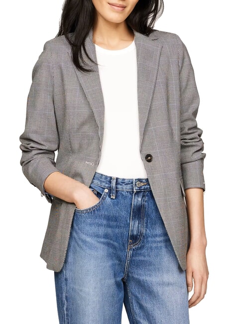 TOMMY HILFIGER TH Blazer global stp check/ s/ texture h grey - Women's Jackets