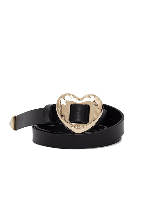GUESS HEART Thin belt with heart buckle BLACK - Belts