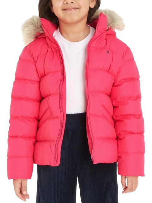 TOMMY HILFIGER TH  Down jacket with hood hot magenta - Baby Jackets