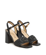 GUESS GANIKA High sandals with raffia band BLACK - Women’s shoes - 1