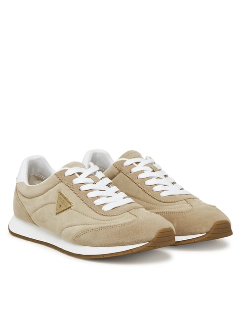 GUESS JOGGIN2 Suede leather running sneakers taupe - Women’s shoes