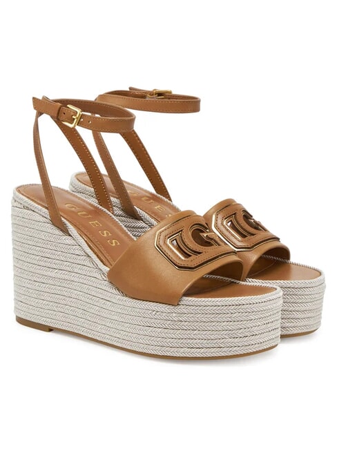 GUESS TANVEE High wedge espadrille sandals tan - Women’s shoes