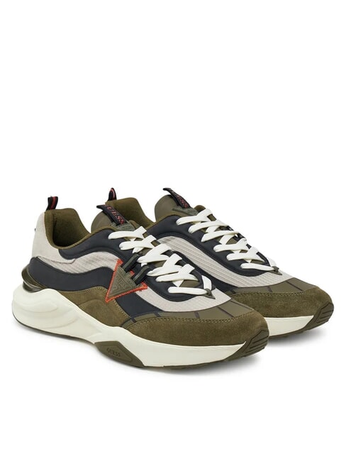 GUESS VALENCIA Running sneakers green black ivory king - Men’s shoes