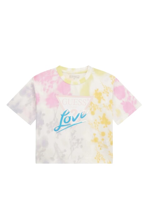 GUESS KIDS MIDI Printed short-sleeved T-shirt shaded flower big ao - Child T-shirt
