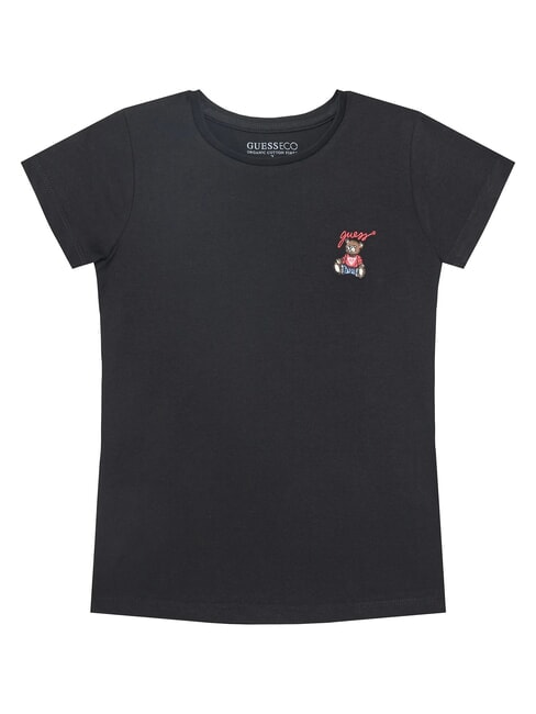 GUESS KIDS Short-sleeved T-shirt with teddy bear jetbla - Child T-shirt