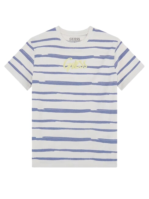 GUESS KIDS Striped short-sleeved T-shirt blue grey fantasy - Child T-shirt