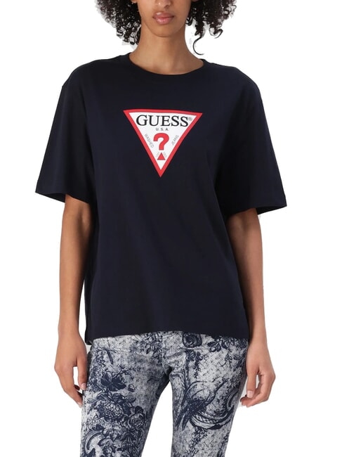 GUESS JEANS ICONIC Relaxed fit short sleeve T-shirt daring ocean - T-shirt