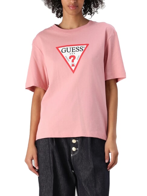 GUESS JEANS ICONIC Relaxed fit short sleeve T-shirt slight pink - T-shirt