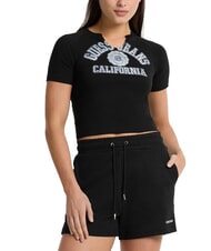 GUESS JEANS LOGO CALIFORNIA Short sleeve stretch cropped t-shirt - T-shirt
