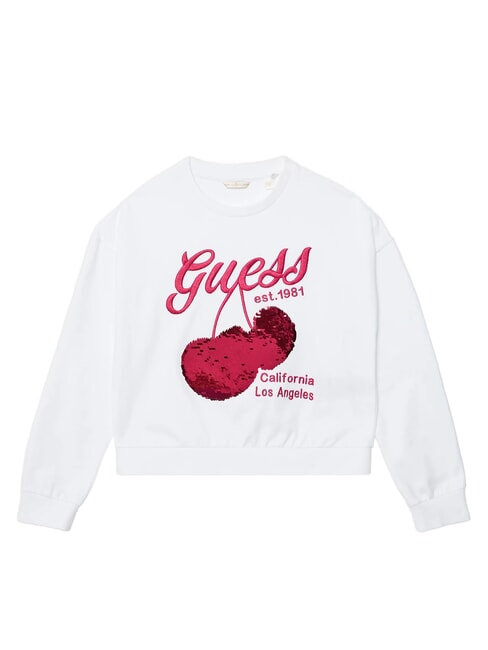 GUESS KIDS ACTIVE Crewneck sweatshirt with embroidery and sequins purwhite - Baby Sweatshirt