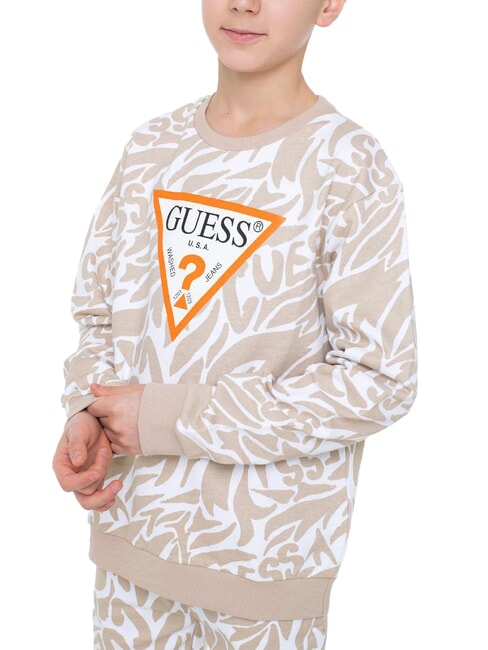 GUESS KIDS ACTIVE Crewneck sweatshirt with all-over print zebra tan print - Baby Sweatshirt