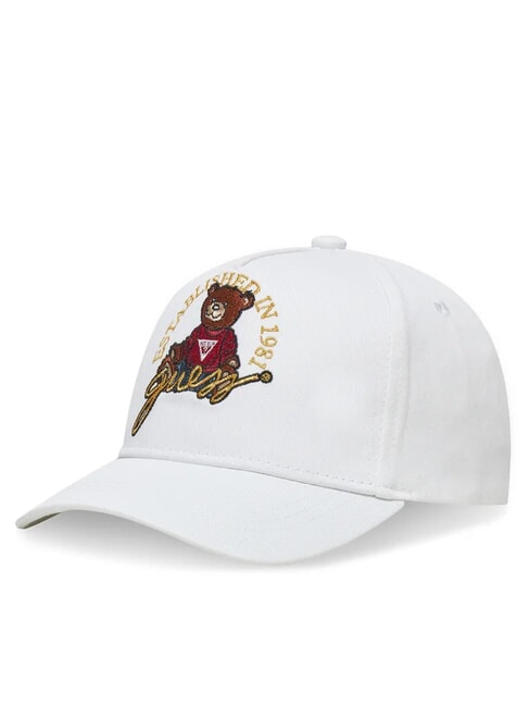 GUESS KIDS Teddy Bear Embroidery Baseball Hat purwhite - Baby Hat