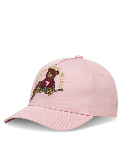 GUESS KIDS Teddy Bear Embroidery Baseball Hat cotton candy pink - Baby Hat