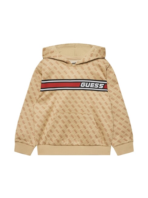 GUESS KIDS ACTIVE MINI ME Regular fit hoodie 4g aop beige white - Baby Sweatshirt