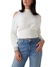 GUESS BLING Turtleneck sweater with cut-out rhinestone cuffs - Women's Sweaters