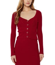 GUESS KATELYN Ribbed cardigan with jewel buttons - Women's Sweaters