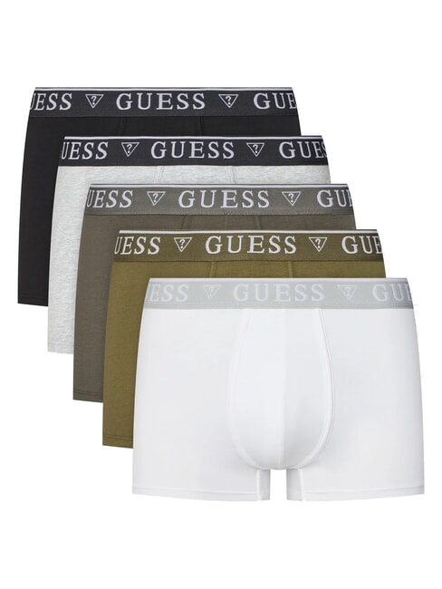 GUESS LOGO CLASSIC 5 multicolored boxers blk wht grey lava ol - Men's briefs