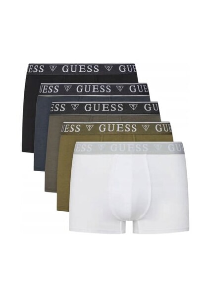 GUESS LOGO CLASSIC 5 multicolored boxers black white grey gre - Men's briefs