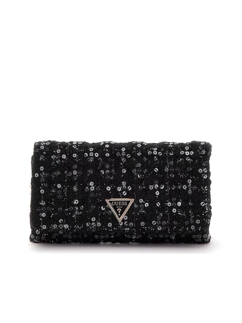 GUESS GIULLY Sequin clutch bag black gold - Women’s Bags