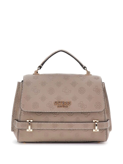 GUESS ZARELA Handbag satchel dark taupe logo - Women’s Bags