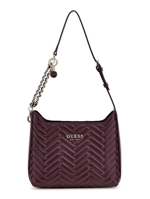 GUESS ANNING Quilted shoulder bag aubergine - Women’s Bags