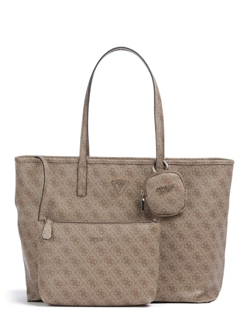 GUESS POWER PLAY Shopping bag with pouch and clutch MILK LOGO - Women’s Bags
