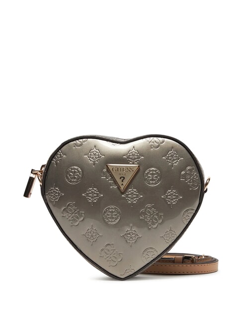 GUESS ARNELA Mini heart shoulder bag Pewter logo - Women’s Bags