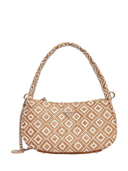 GUESS RIANEE Mini woven hobo bag COGNAC - Women’s Bags