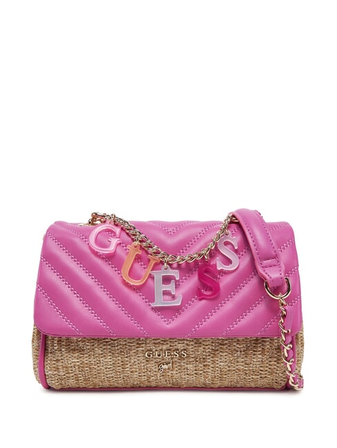 GUESS GIRL Mini bag with logo charm pink burst - Women’s Bags