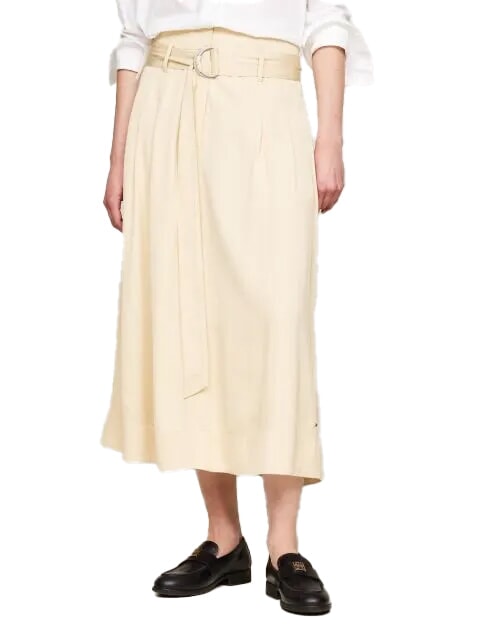 TOMMY HILFIGER TH Viscose skirt country ivory - Women's Skirts