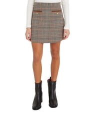 TOMMY HILFIGER TH Short skirt brown beige check - Women's Skirts - 1